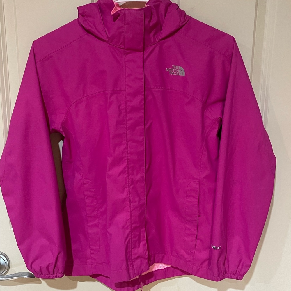 The North Face G Resolve Reflect Windbreaker Waterproof Pink Jacket Size M CM94